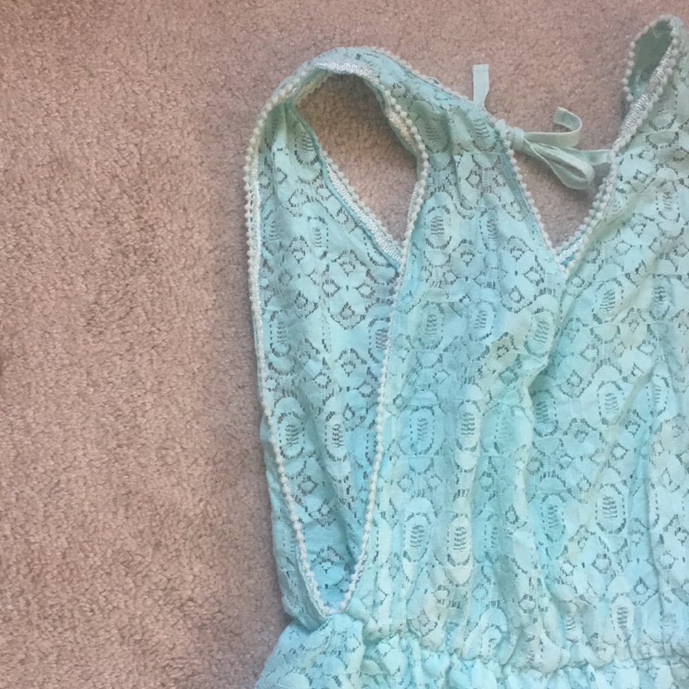 Aqua/sea foam green/mint playsuit/romper sz S - Picture 5 of 7